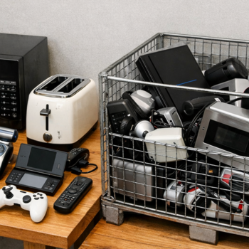 Tisch mit kleinen Elektrogeräten